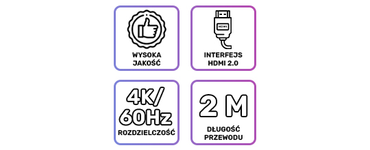 Kabel HDMI 2.0 Alogy 4K 18 GBps 3D 2m 