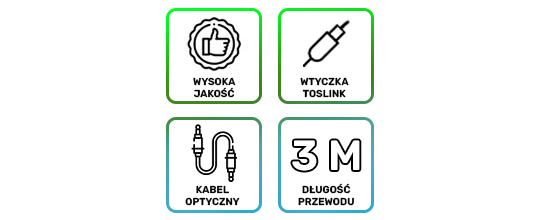 Kabel optyczny Alogy 6.0mm do przesyłania dźwięku 3m