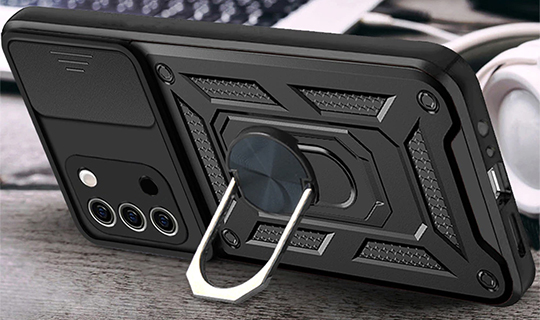 Etui z osłoną aparatu Alogy Camshield Stand Ring do Samsung Galaxy A03s 166mm