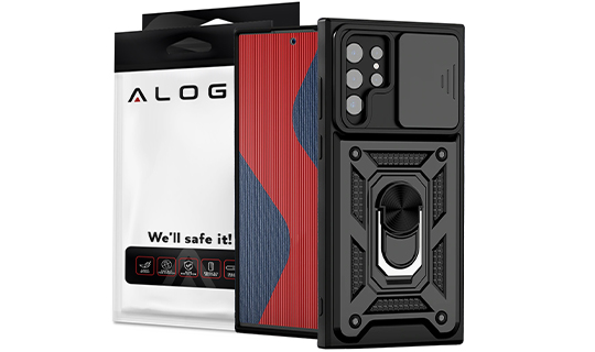 Pancerne etui z osłoną aparatu Alogy Camshield Stand Ring do Samsung Galaxy S22 Ultra