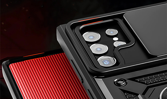 Pancerne etui z osłoną aparatu Alogy Camshield Stand Ring do Samsung Galaxy S22 Ultra 