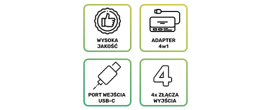 Hub Adapter 2x USB-A HDMI USB-C V2-HUB 4w1 USB-C