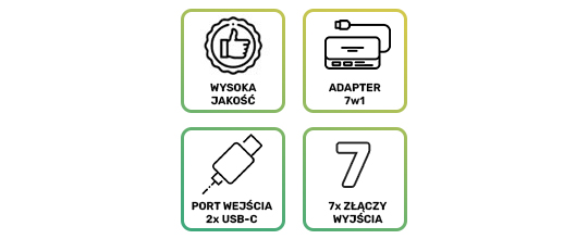 Hub Adapter USB V5-HUB 7w1 2x USB-C