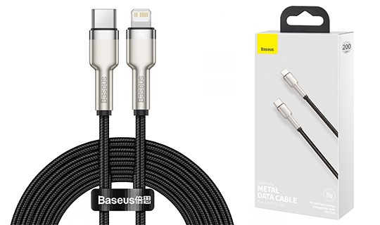 Kabel przewód Baseus Cafule Metal USB-C Type C na Lightning PD 20W 2m