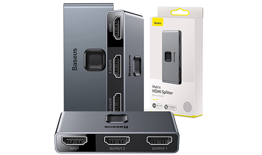 Dwukierunkowy rozdzielacz Switcher HDMI Baseus Matrix, 2x1/ 1x2, 4K