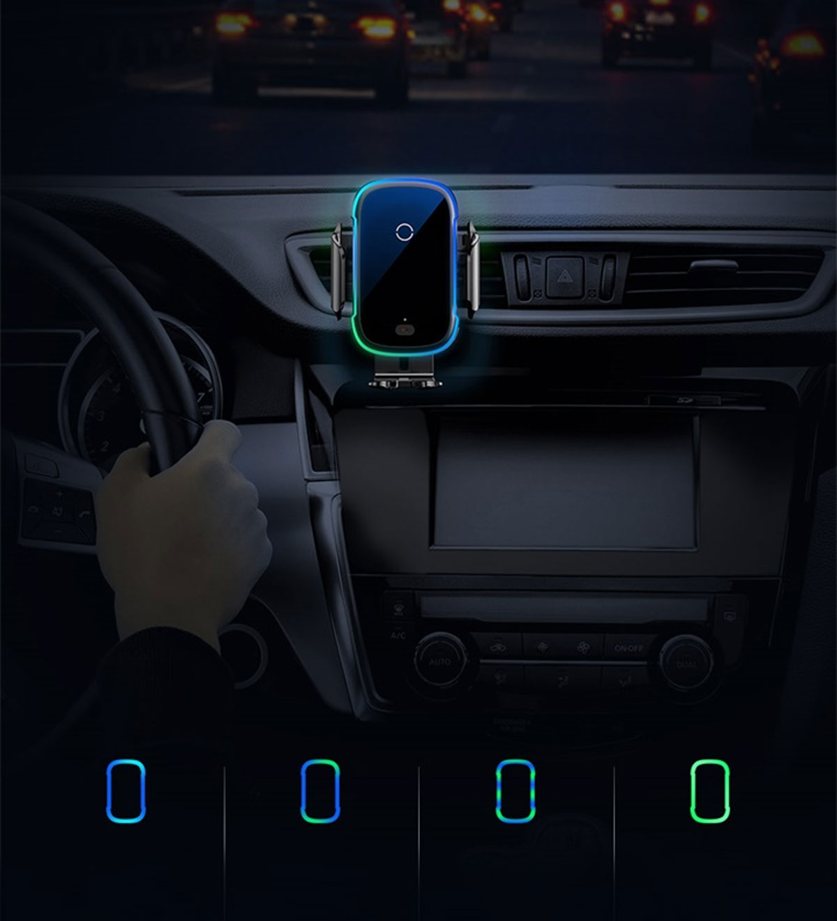 Baseus Autotelefonhalter mit induktivem QI-Ladegerät