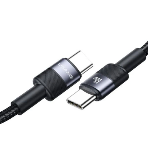 USAMS SJ724 USB-C-auf-USB-C-Kabel 1,2 m, 60 W, Stahl, Schnellladung