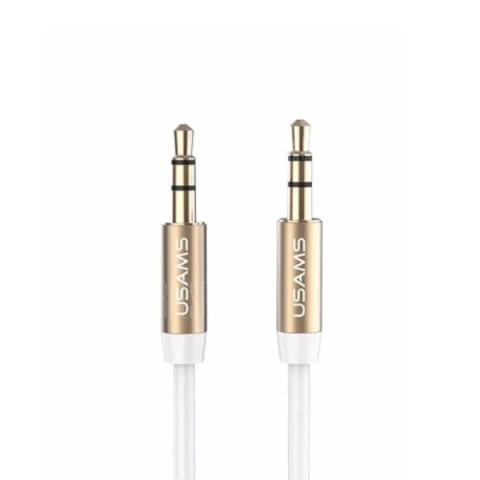 USAMS Adapter Audiobuchse 3,5m - 3,5m 1m biły/weiß YP102 (YP-01)