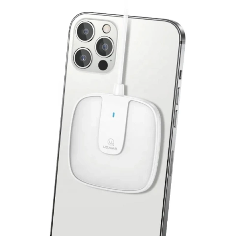 USAMS Induktionsladegerät US-CD153 magnetisch 15W iPhone 12 Serie weiß/weiß CD153DZ02