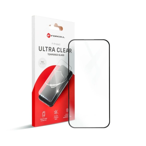 Panzerglas für iPhone 16 Forcell Ultra Clear Glass schwarz 9H