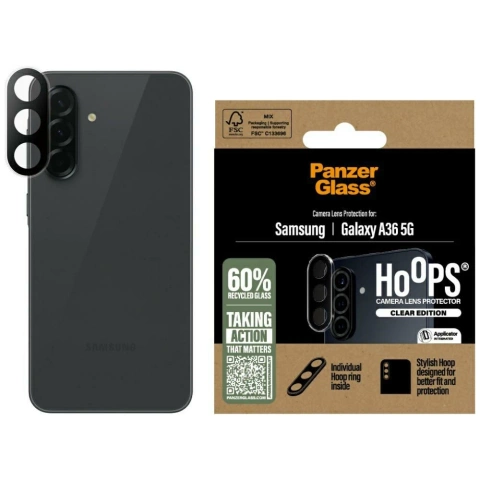PanzerGlass Hoops Lens Protector Tempered Glass für Samsung Galaxy A36 5G Klar