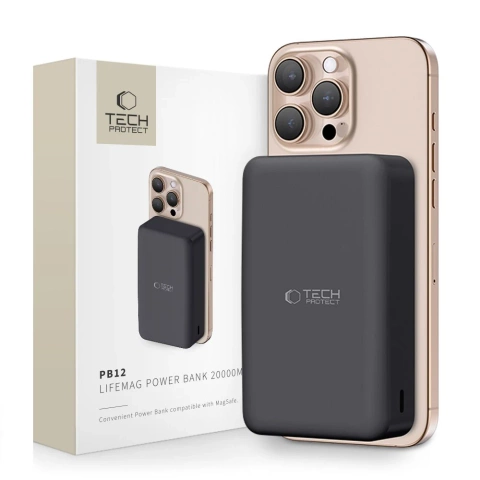 Powerbank Tech-Protect PB12 LifeMag 20000mAh MagSafe Schwarz 15W