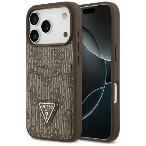 Etui Guess do iPhone 17 Pro 4G Double Card Triangle Gold