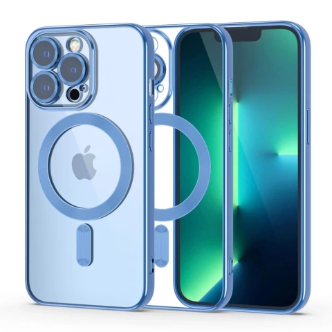Ring MagShine Hülle für MagSafe für iPhone 13 Pro Himmelblau