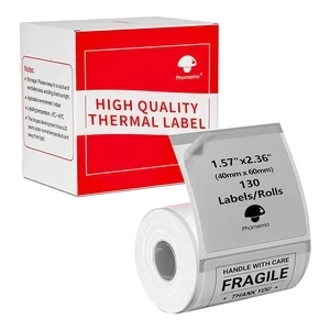 Phomemo Etiketten Aufkleber 40x60mm 130 Stück transparent