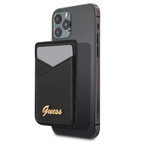 Guess Wallet Card Slot GUWMSSASLBK MagSafe Saffiano Czarny/Schwarz