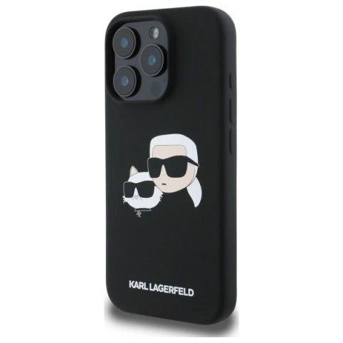 Etui Karl Lagerfeld Silicone Double Heads Print MagSafe do iPhone 16 Pro Max Black