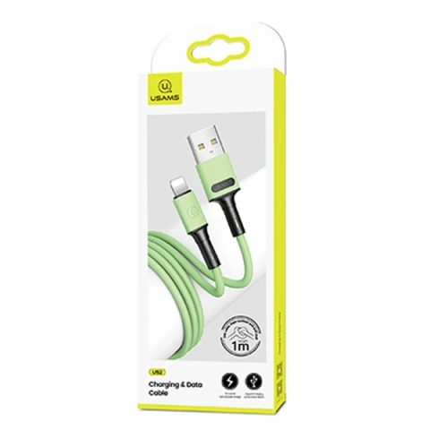 USAMS Kabel U52 Lightning 2A Schnellladung 1m Zielony