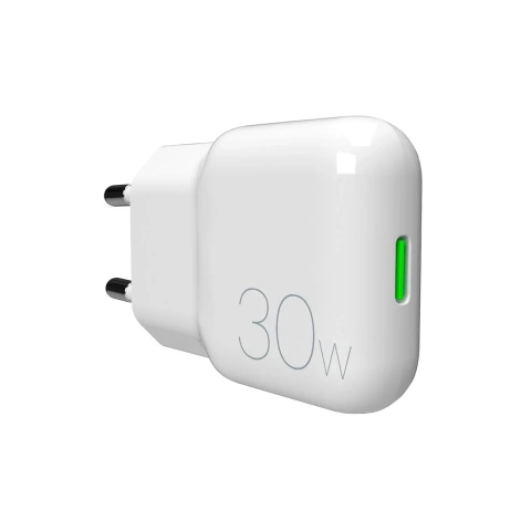 GaN Puro SLIMPRO 30W USB-C PD Wandladegerät Weiß Kompakt