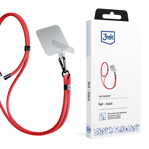 Universelles Smartphone-Lanyard 3mk EasyClip Red (schwarz)