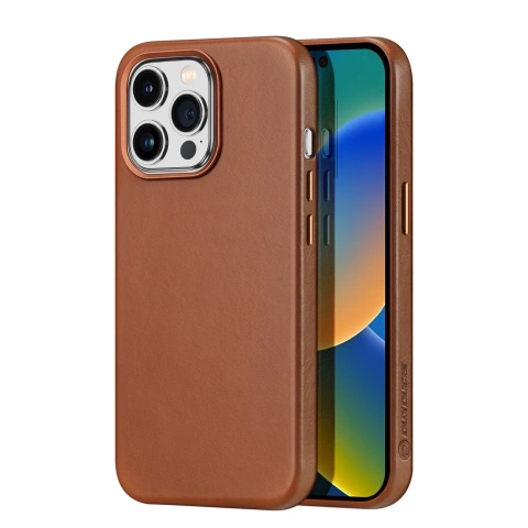 Dux Ducis Naples Hülle iPhone 14 Pro magnetische Lederhülle MagSafe braun