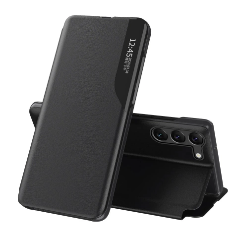 Eco Leather View Case für Samsung Galaxy S23 mit Klappständer schwarz