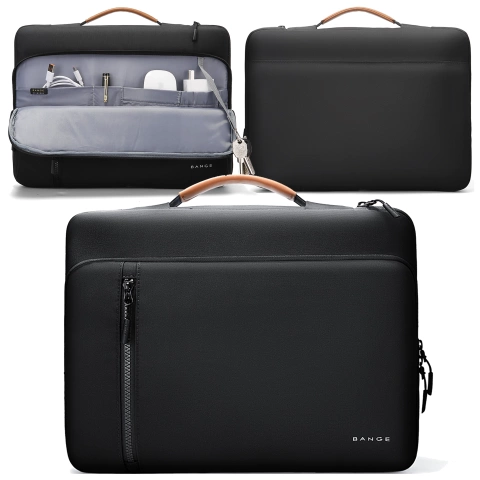 Bange wasserdichter Rucksack für 15,6-Zoll-Laptop, Stadtreisender, 45 x 30 x 16 cm, für Arbeit, Flugzeug, Herren, Damen, mit USB-Anschluss Schwarz