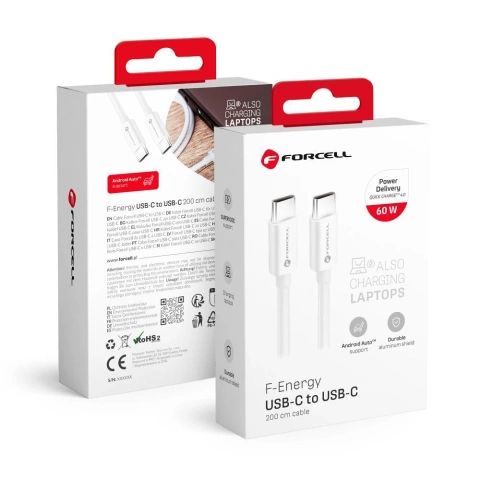 USB-C-auf-USB-C-Kabel 60 W 2 m Forcell C338 QC 4.0 PD für Smartphones und Laptops