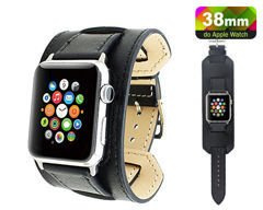 Ledermanschettenband Apple Watch Manschette 1/2/3/4/5/38 / 40mm Schwarz