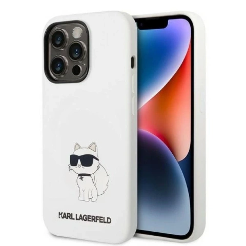 Karl Lagerfeld KLHCP14LSNCHBCH Schutzhülle für Apple iPhone 14 Pro 6.1" Hardcase weiß/weiß Silikon Choupette