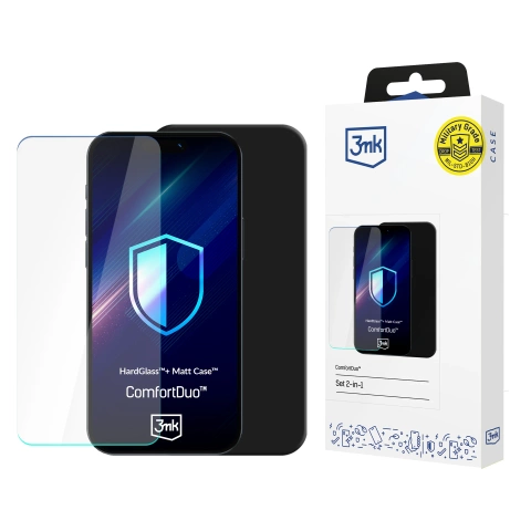 Hülle für Samsung Galaxy S25 3mk ComfortDuo Matt Schwarz Glas HardGlass