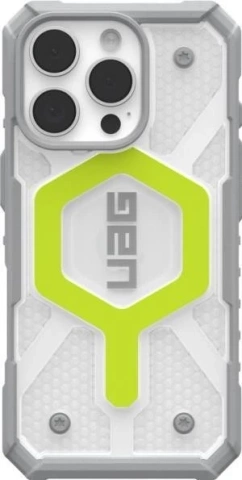 UAG Pathfinder Clear MagSafe Case für iPhone 16 Pro Neon Active