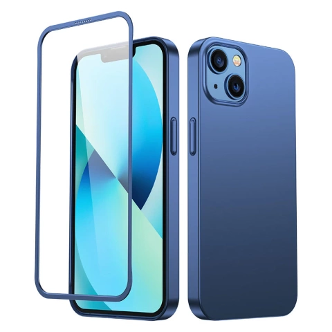 Joyroom 360 Full Case Cover für iPhone 13 Back & Front Cover Tempered Glass Blue (JR-BP927 blue)