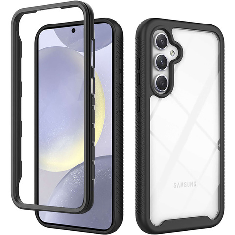 Schutzhülle für Samsung Galaxy S24, gepanzerte Abdeckung, Hydrogel-Displayschutzfolie, 360 ​​Defense Pro Alogy, Schwarz