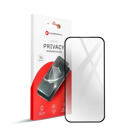 Panzerglas für iPhone 16 Pro Forcell Privacy Glass schwarz 9H