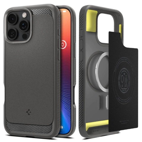 Spigen Rugged Armor Mag Magsafe Schutzhülle für iPhone 16 Pro Max Grau