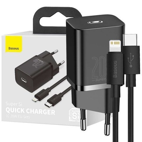 Baseus USB-C PD 20 W Wandladegerät 1 m USB-C-zu-Lightning-Kabel
