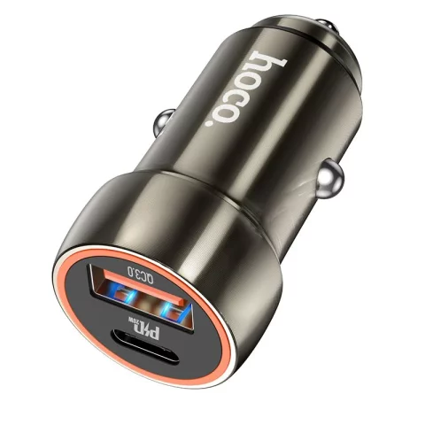 HOCO USB A Typ C PD QC3.0 Autoladegerät 3A 20W Z46A grau