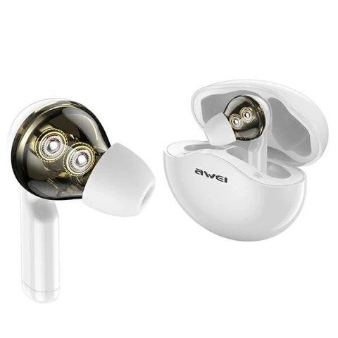 T12 AWEI TWS Bluetooth kabelloser Sportkopfhörer Weiß