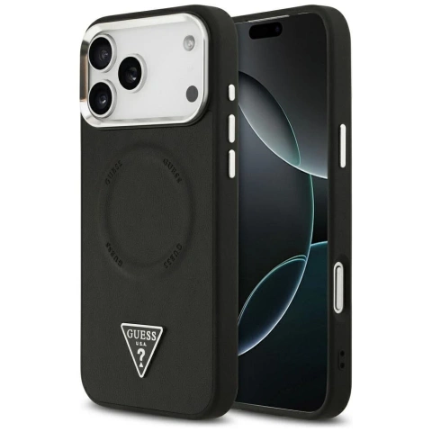 Etui Guess Triangle Logo MagSafe na iPhone 17 Pro Max - Czarny