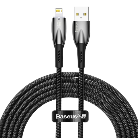 Baseus Glimmer Series Kabel USB-A - Lightning 480Mb/s 2.4A 2m Czarny