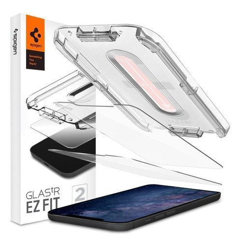 Gehärtetes Glas x2 für die Spigen Glas.TR EZ Fit Hülle für das iPhone 12/12 Pro