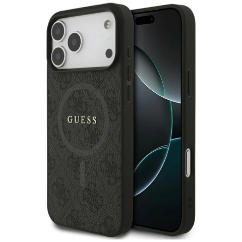 Etui do iPhone 17 Pro Max Guess 4G Ring Classic Logo MagSafe Black