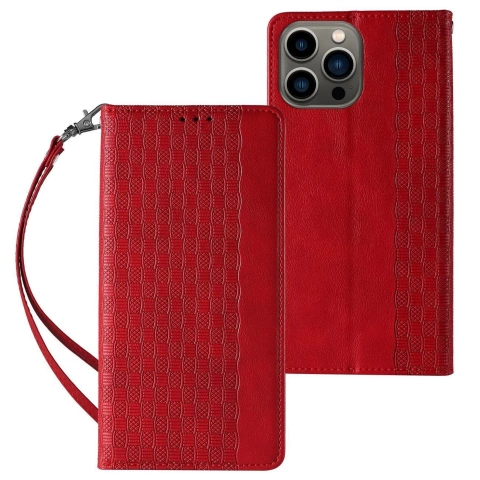 Magnet Strap Case Case für iPhone 12 Pro Max Tasche Geldbörse Mini Lanyard Anhänger Rot