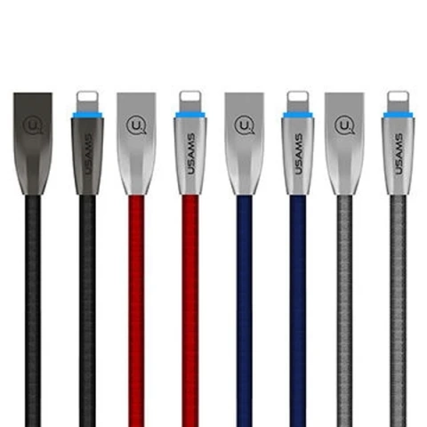 USAMS Geflochtenes Kabel U-Light Lightning 1,2 m blau