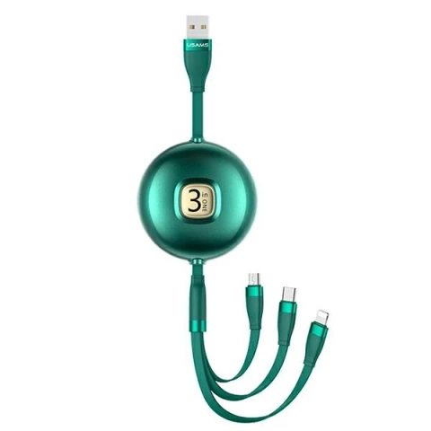 USAMS Kabel U69 3w1 1m zielony/grün (lightning/microUSB/USB-C)