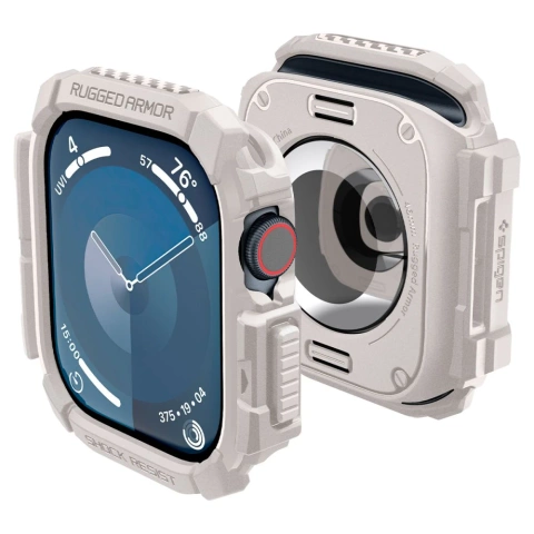 Hülle für Apple Watch 10 (46 mm) Beige Dune Beige Spigen Rugged Armor Pro