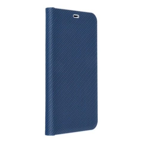 LUNA Book Carbon Holsterhülle für Apple iPhone 15 Pro Max blau