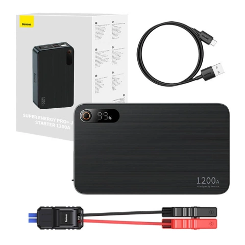 Baseus Pro Car Jump Starter Powerbank/Starter, 12000 mAh, 1200 A, USB (schwarz)