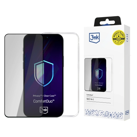 Klare Hülle Sichtschutzglas 3mk ComfortDuo iPhone 15 Pro